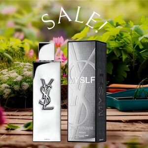 Yves Saint Laurent MYSLF Perfume in Metallic Black and Silver Packaging